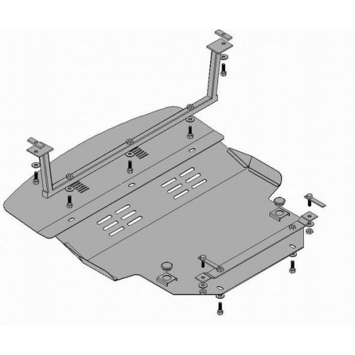 Plieninė 2mm variklio apsauga Mitsubishi Colt 2004-2009-; 1.3