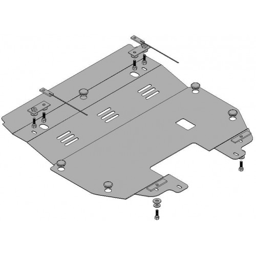 Plieninė 2mm variklio apsauga Volvo XC90 2003-2014; visi darbiniai tūriai