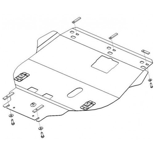 Plieninė 2mm variklio apsauga Ford Focus C-Max 2003-2010; visi dyzeliniai varikliai