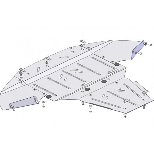 Plieninė 2mm variklio apsauga Audi A6 C6 2004-2011; visi darbiniai tūriai