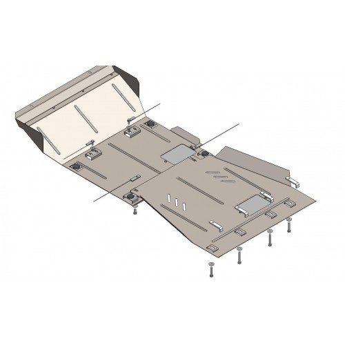 Plieninė 2mm variklio apsauga Nissan Navara III 2005-2010; 2,5 D