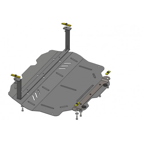 Plieninė 2mm variklio apsauga Volkswagen Touran Webasto 2003-2010; 1,6D; 2,0 TDI